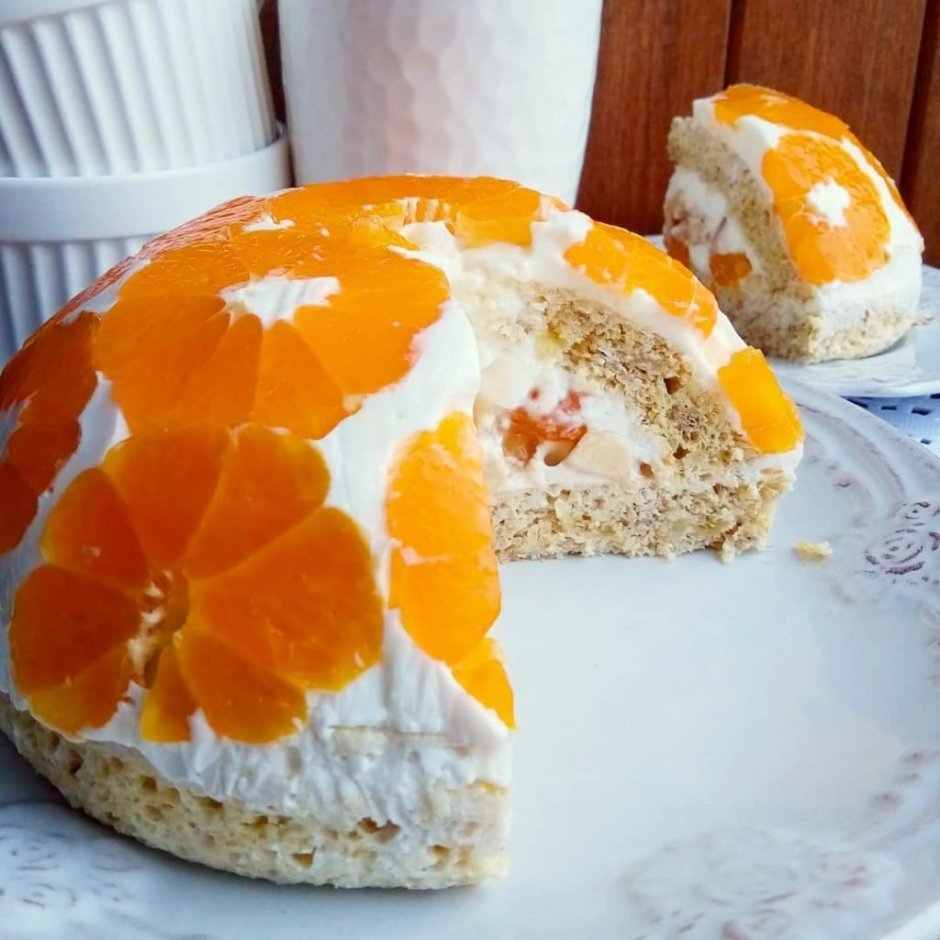 Творожный торт с апельсинами