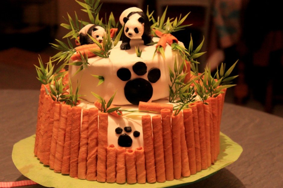 Морковный торт с пандами