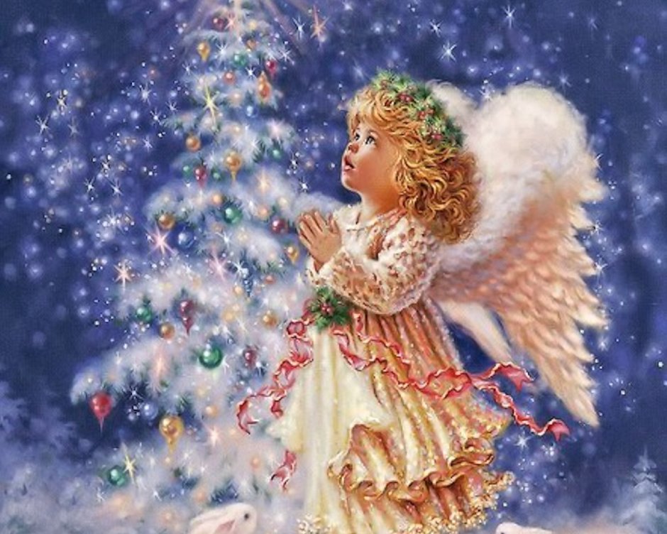 Новогодние открытки с ангелами