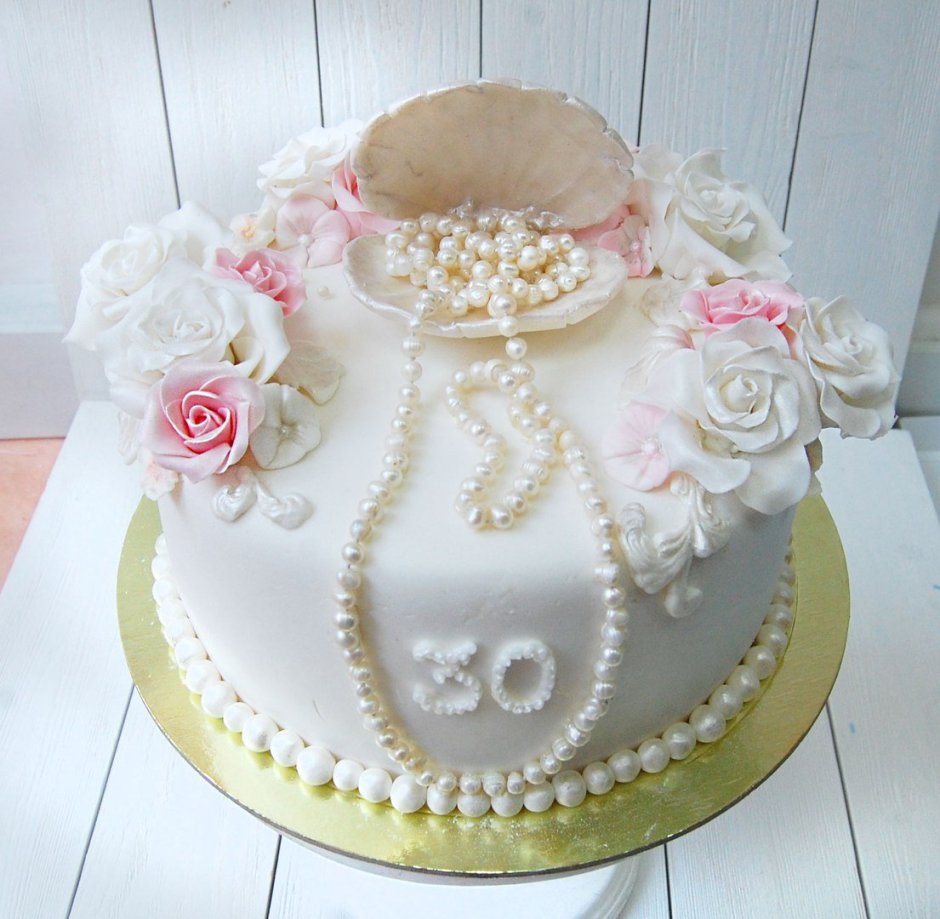 Красивые торты на жемчужную свадьбу