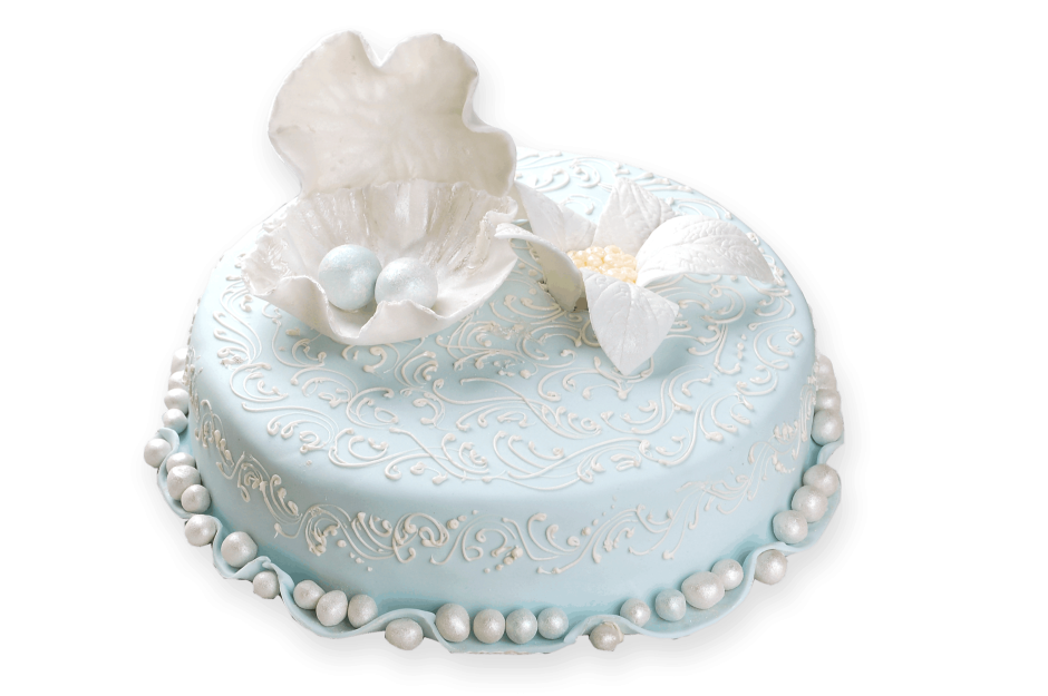 Свадебный торт с жемчужинами одноярусный
