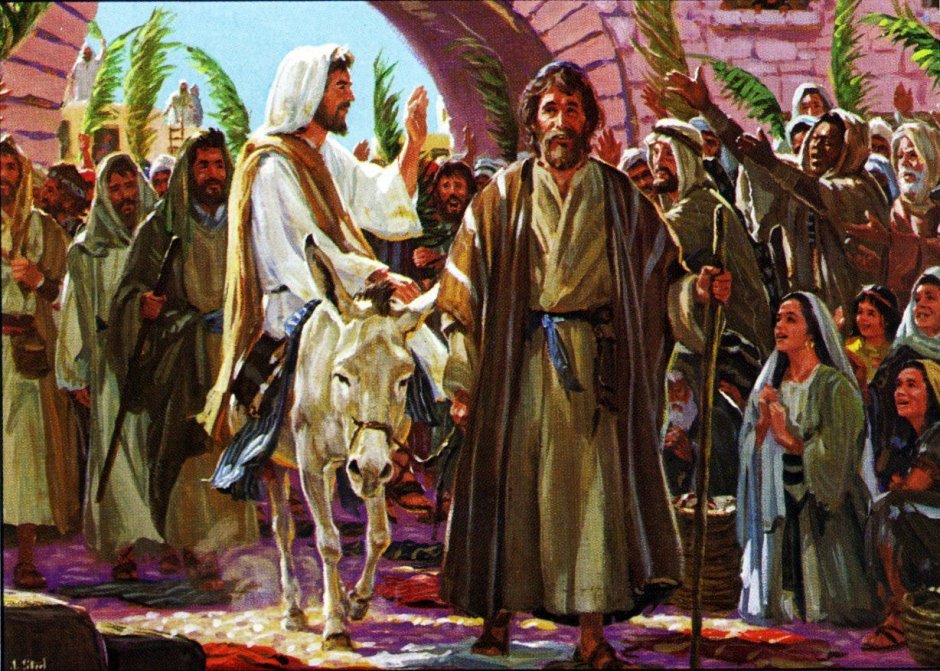 Иисус на ослике въезжает в Иерусалим