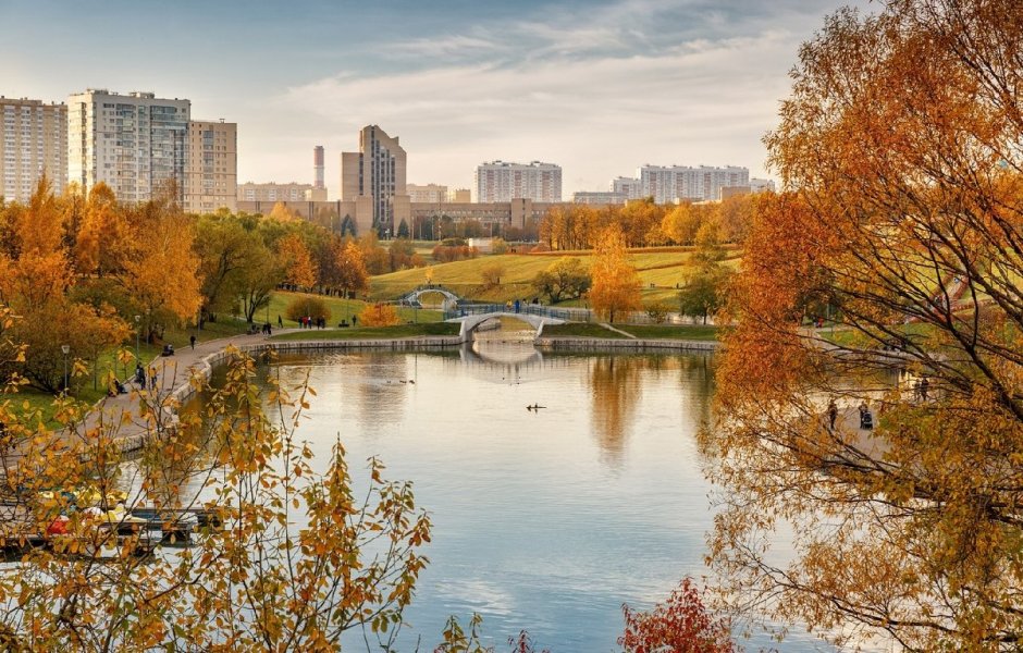 Парк Борисовские пруды осенью