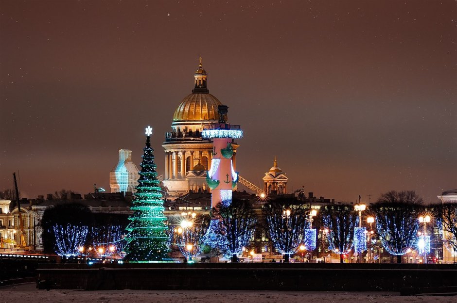 Рождество в Санкт-Петербурге Исаакиевская площадь