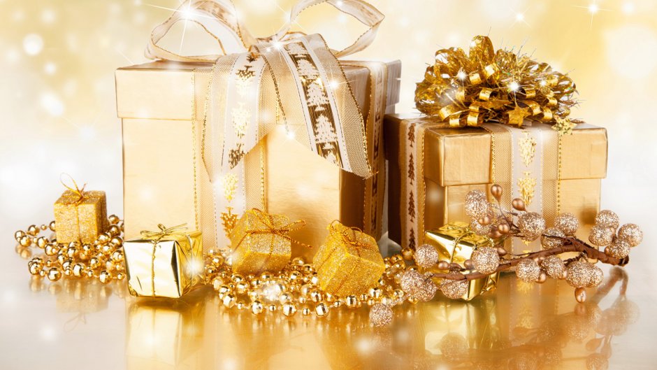 Золотые украшения новый год