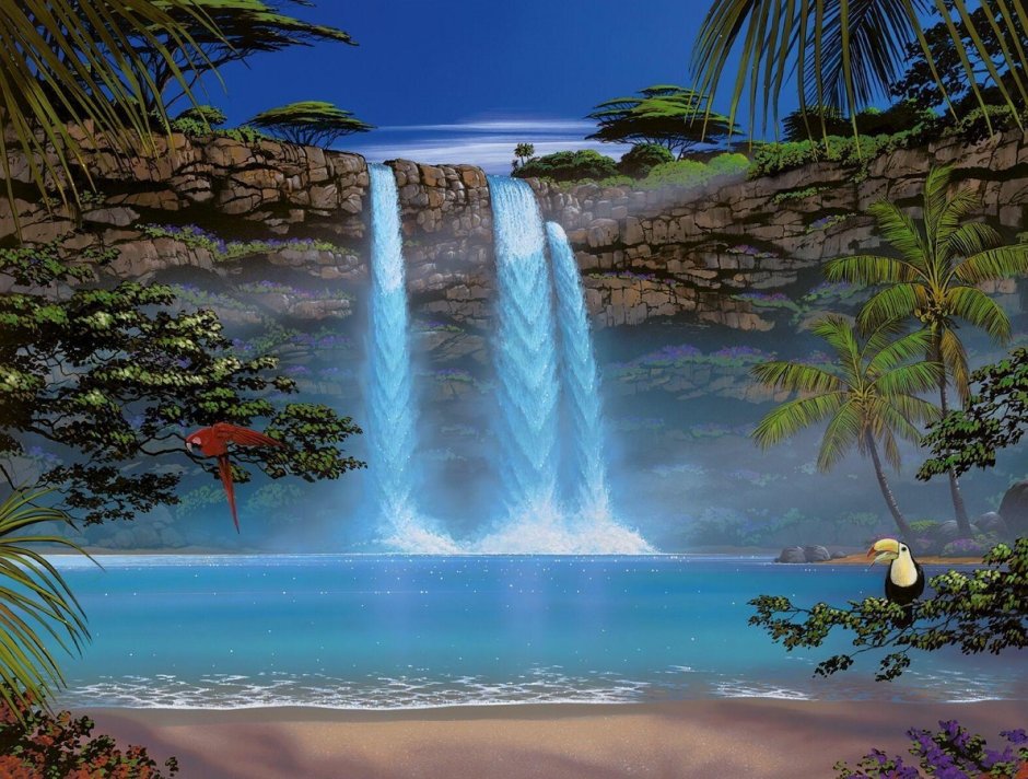 Живые водопады живой водой