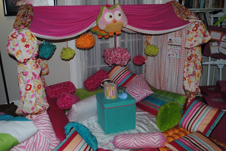 Пижамная вечеринка для детей украшения комнаты