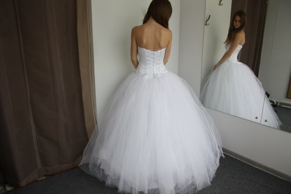 Свадебное платье пышное фатин