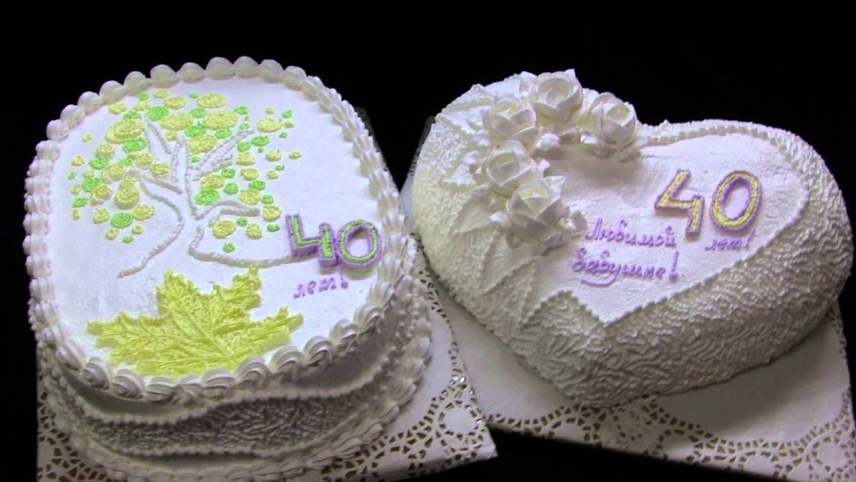 Кремовый торт на 80 лет женщине