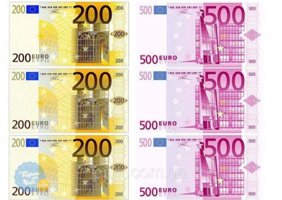 Деньги евро печать