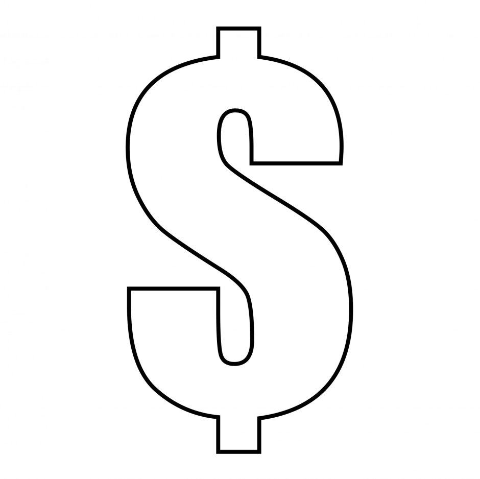 Знак доллара трафарет