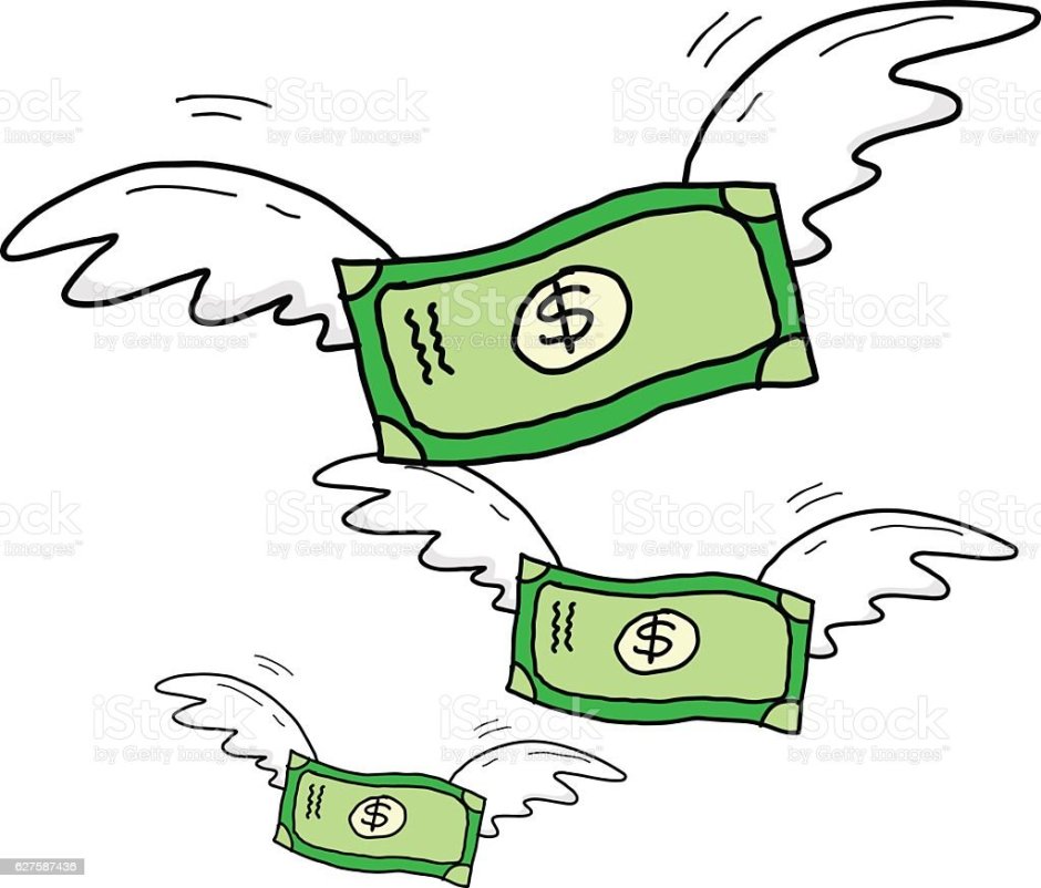 Летающие деньги с крыльями
