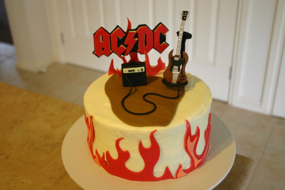 Торт AC DC С днем рождения