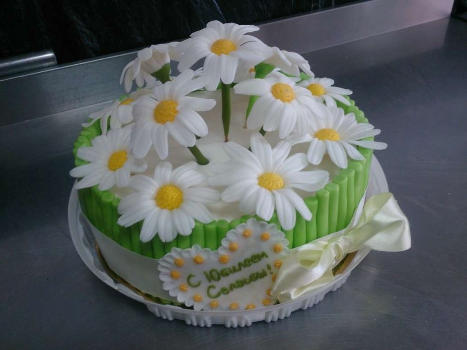 Торт с полевыми цветами из БЗК