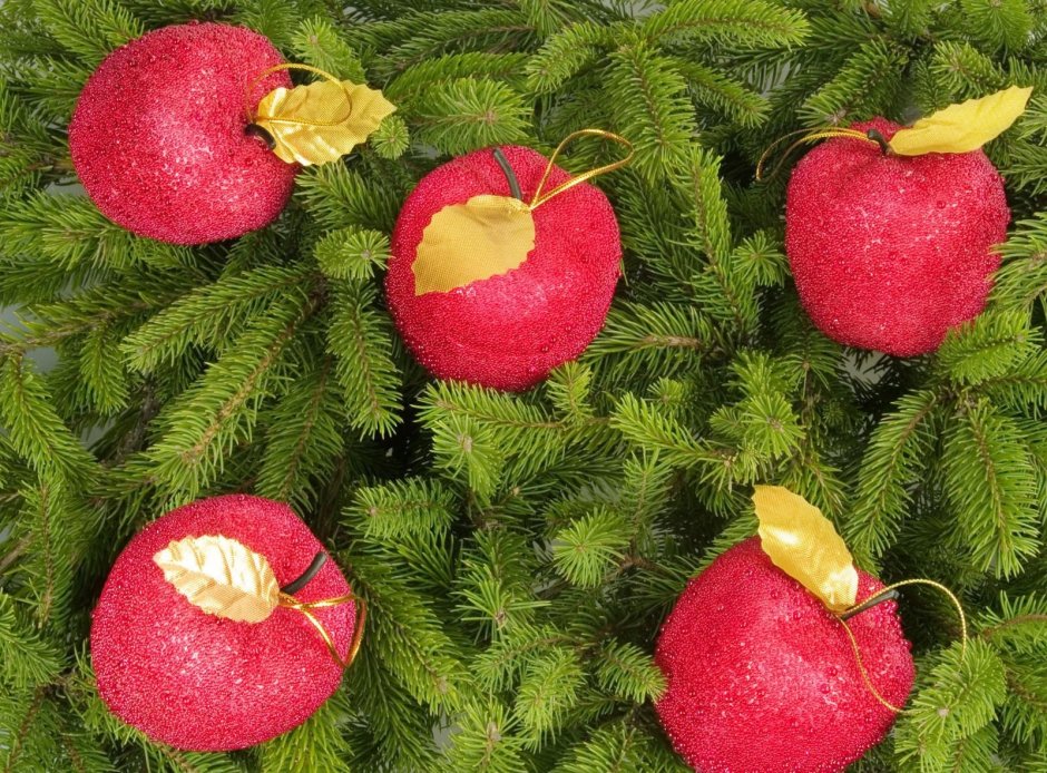 Рождественское яблоко елочные игрушки