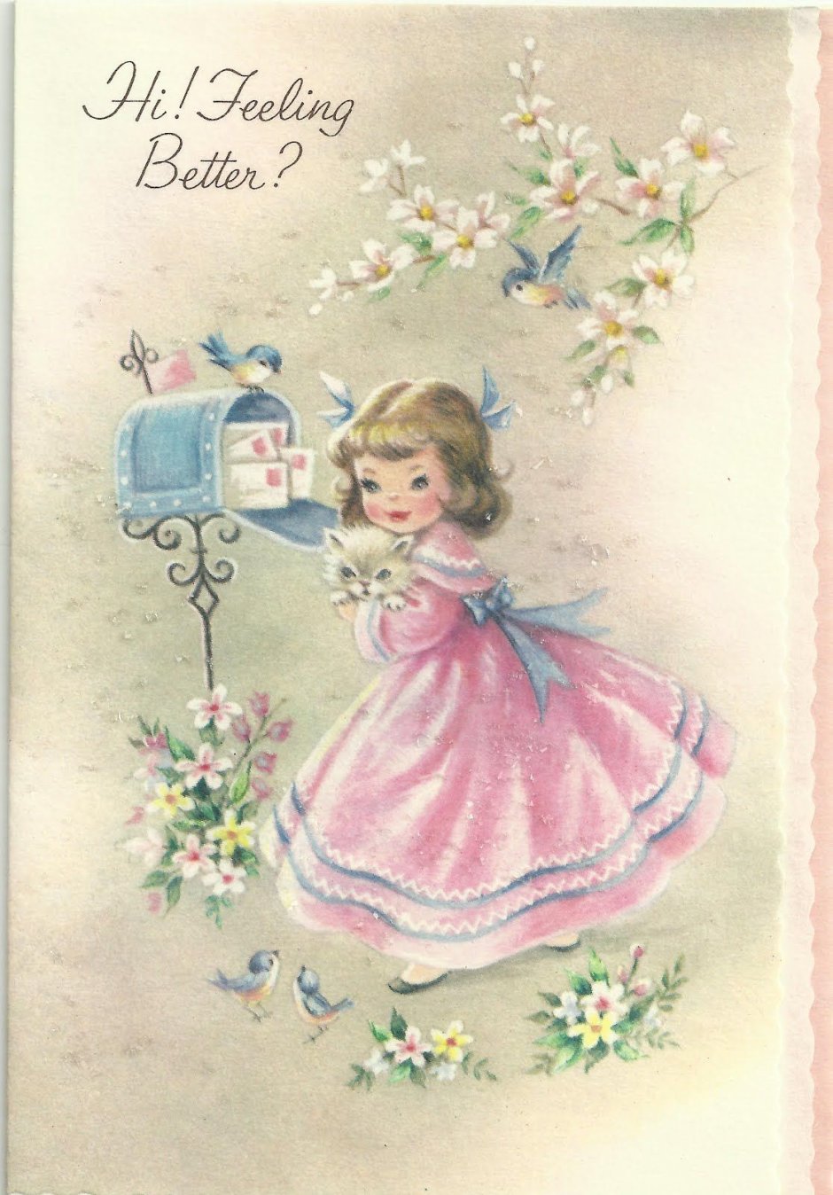 С днем рождения французская Винтажная открытка