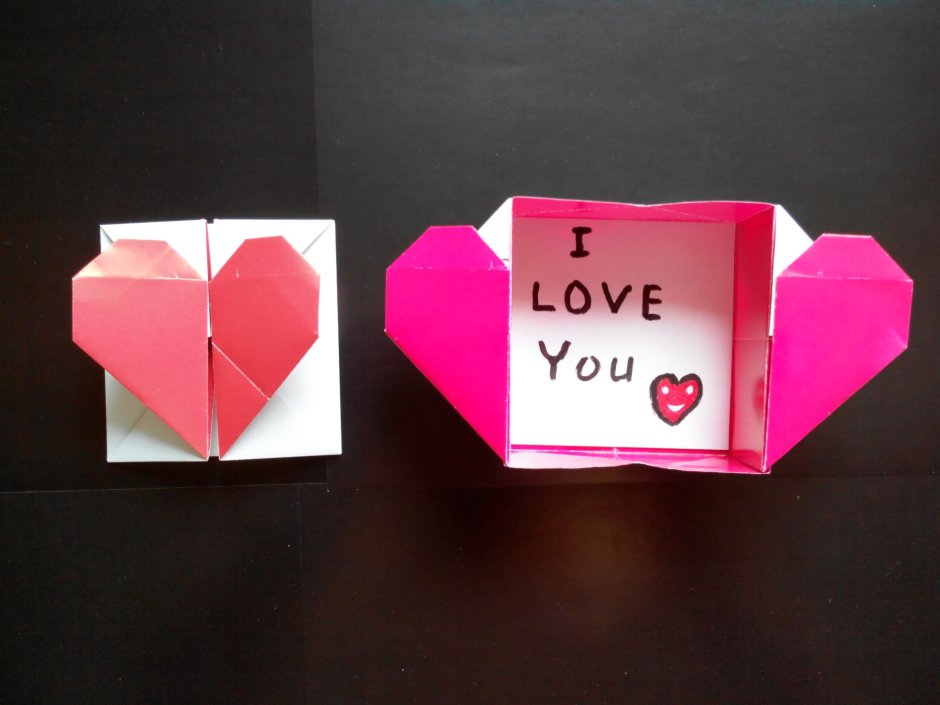 Оригами из бумаги коробочка сердечко