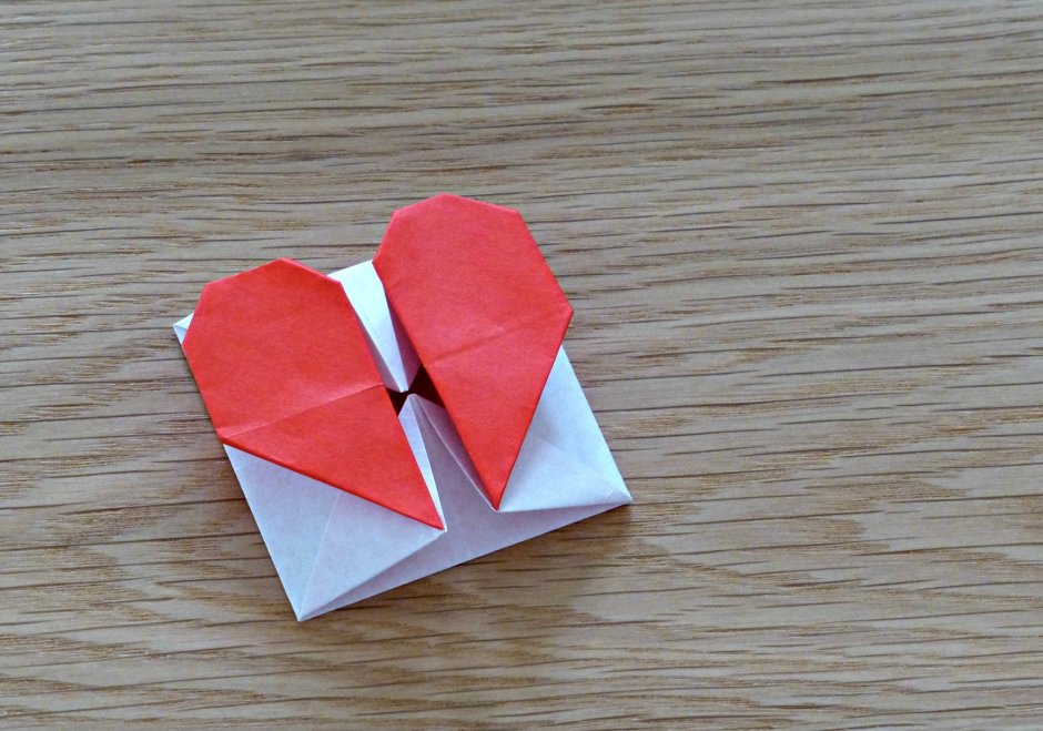 Открытка сердечко оригами