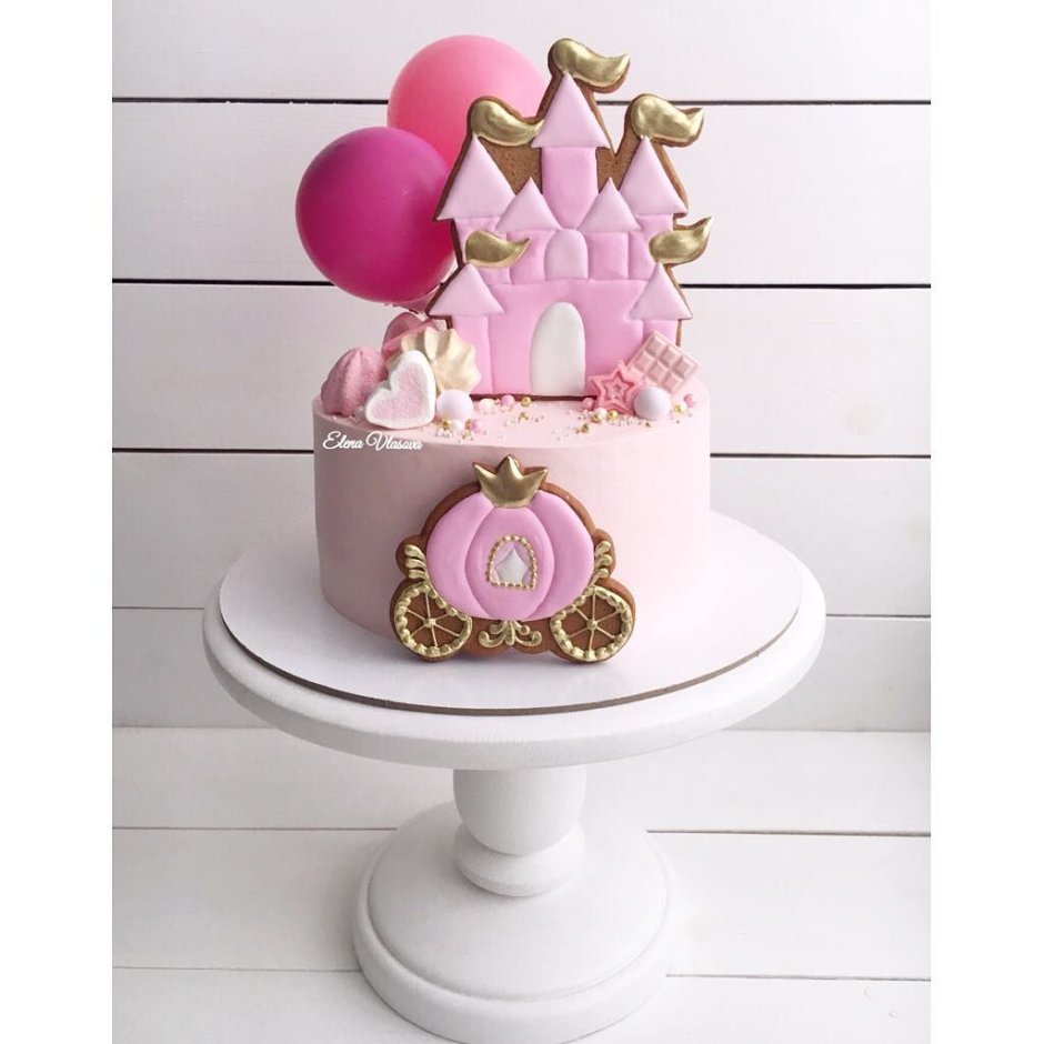 Торт на годик в стиле принцесса