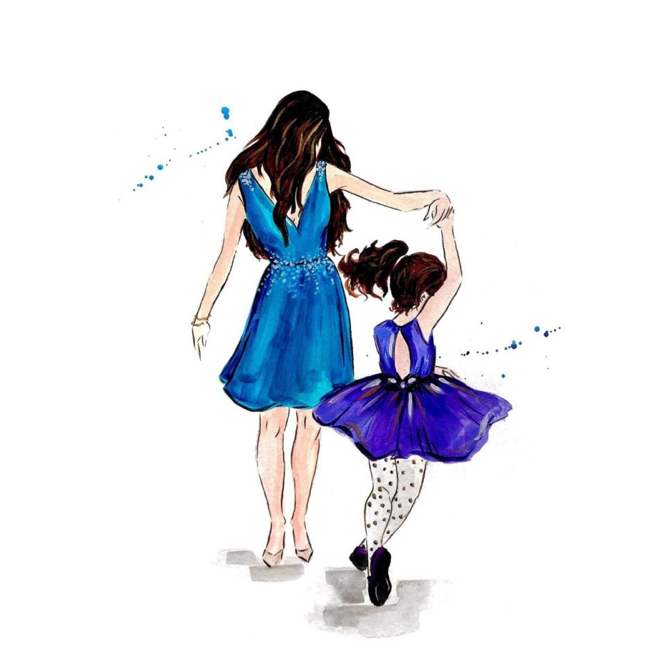 Мама и дочь иллюстрация