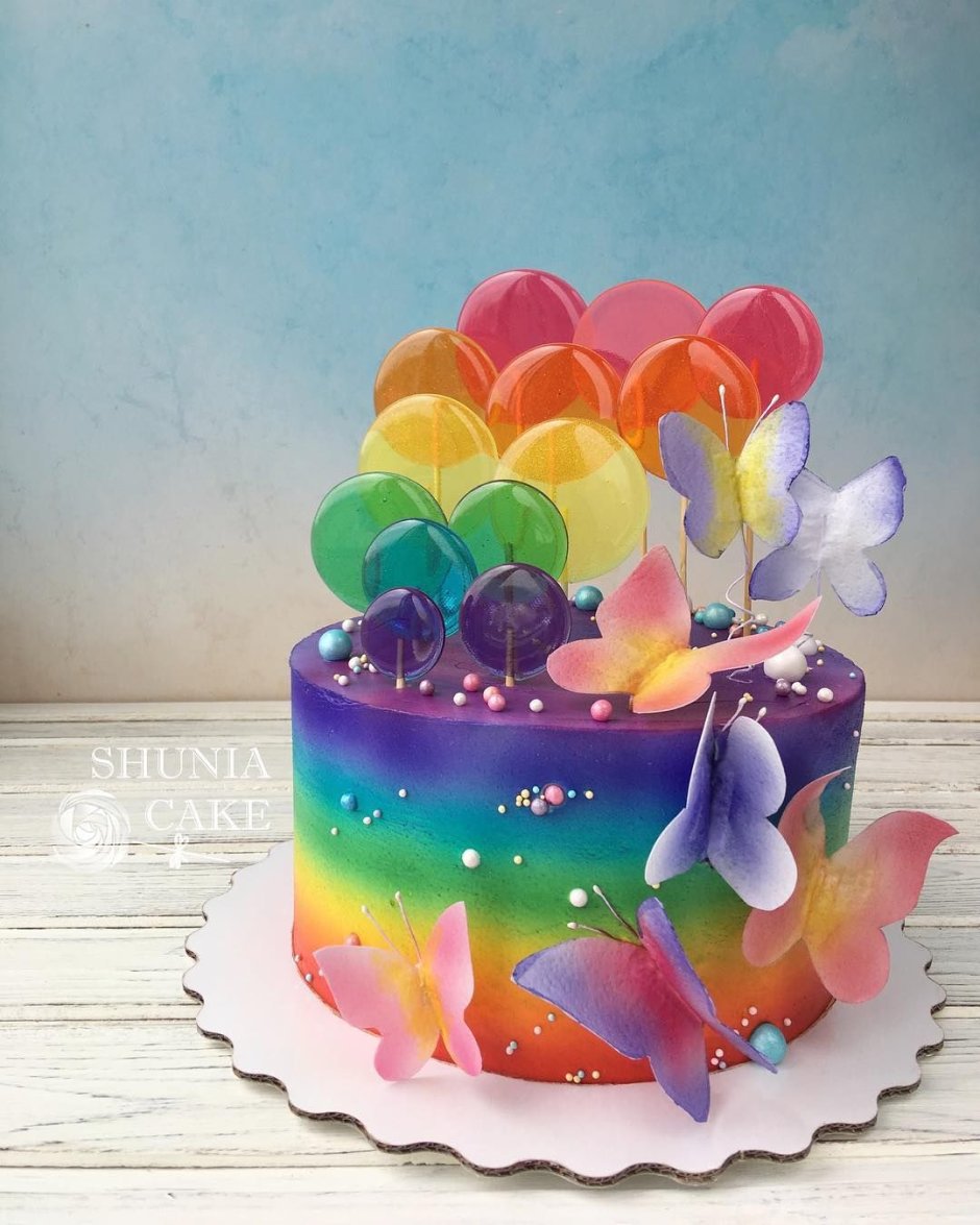 Разноцветный торт для девочки