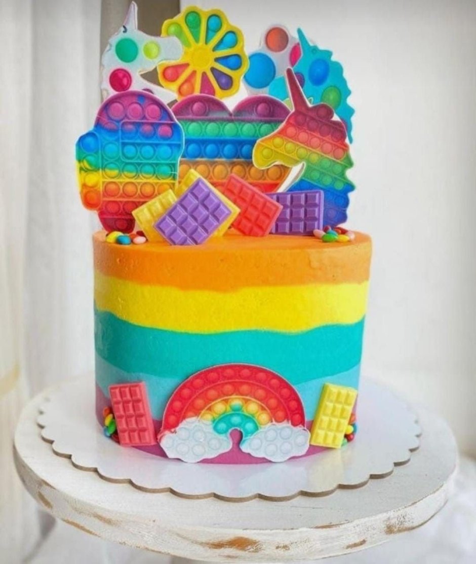 Радужный торт для мальчика 7 лет