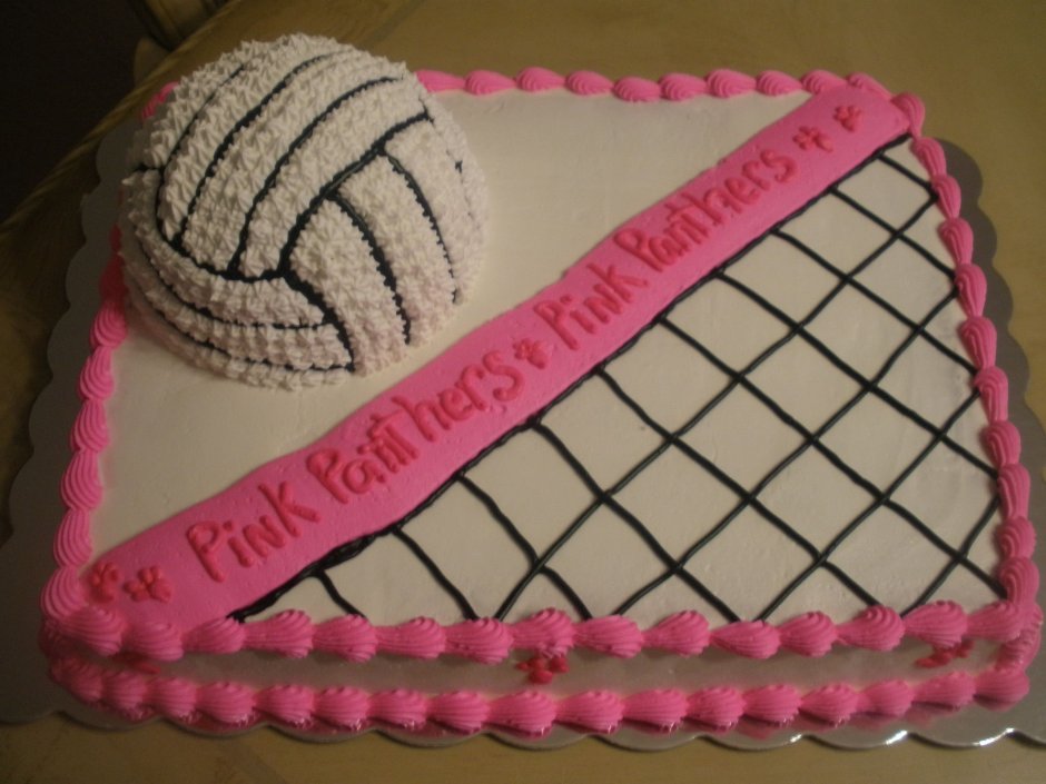 Волейбольный торт розовый