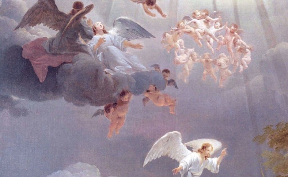 Ангел в небе живопись