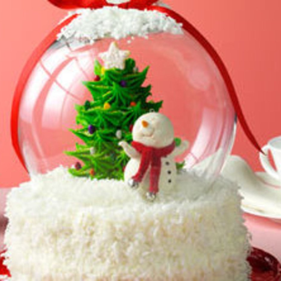 Снежный шар декор торта