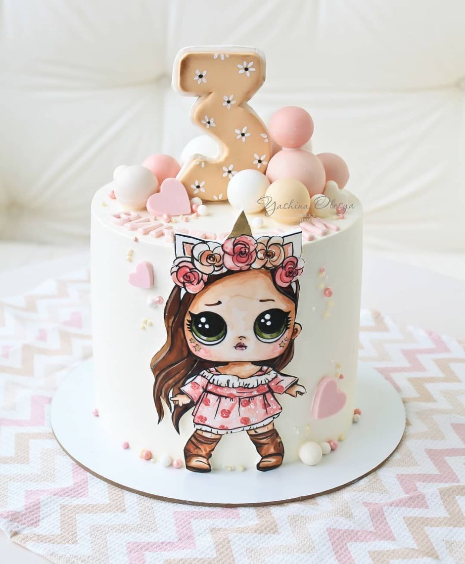 Декор торта с куклами ЛОЛ