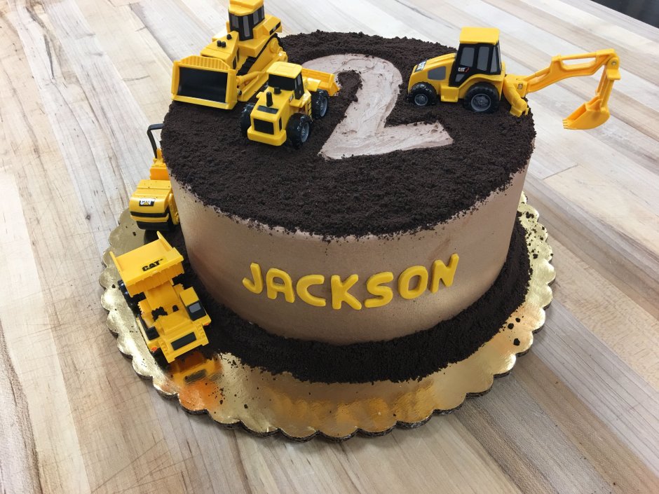 Торт со строительной техникой для мальчика