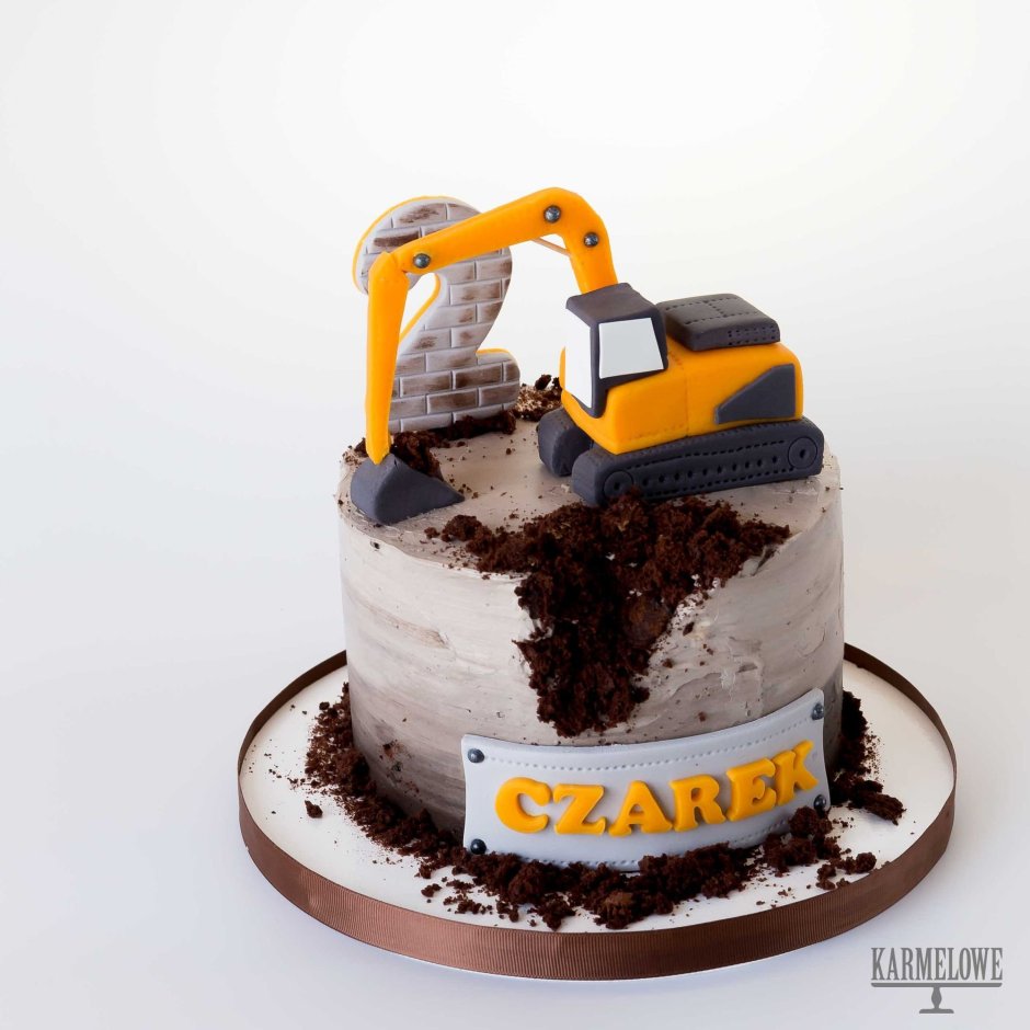 Торт со строительной техникой