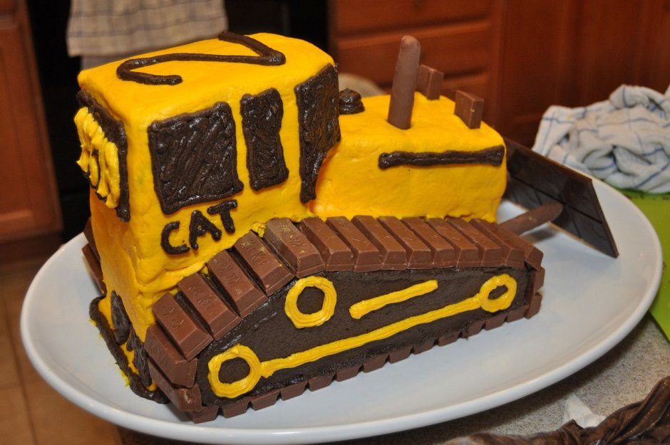 Торт со строительными машинами