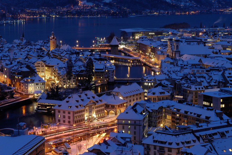 Женева Швейцария зима
