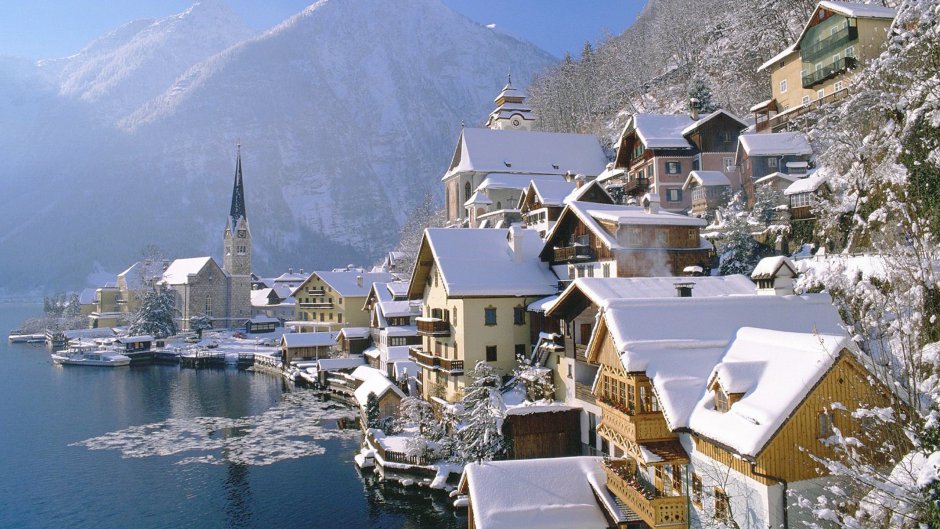 Гальштат Австрия зима