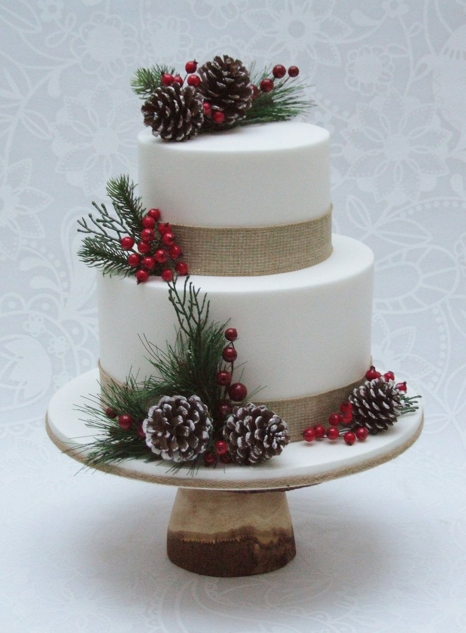 Свадебный торт зимний стиль
