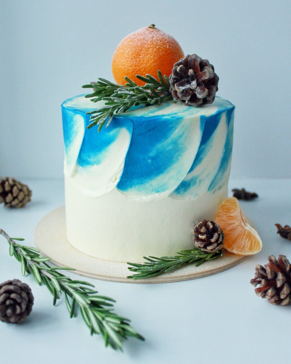 Декор торта в зимнем стиле