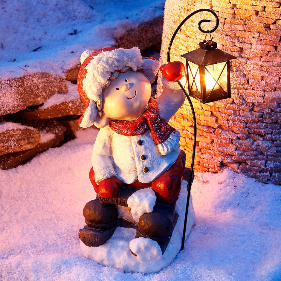 Новогодний фонарик Снеговик