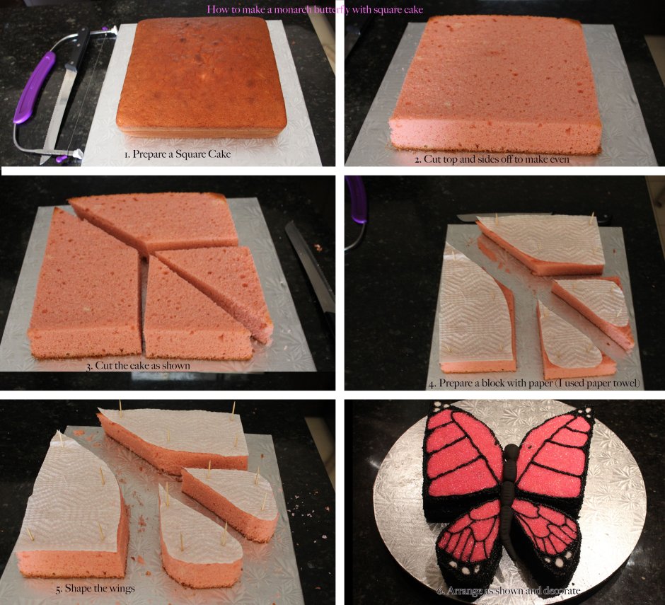 Бисквитный торт бабочка