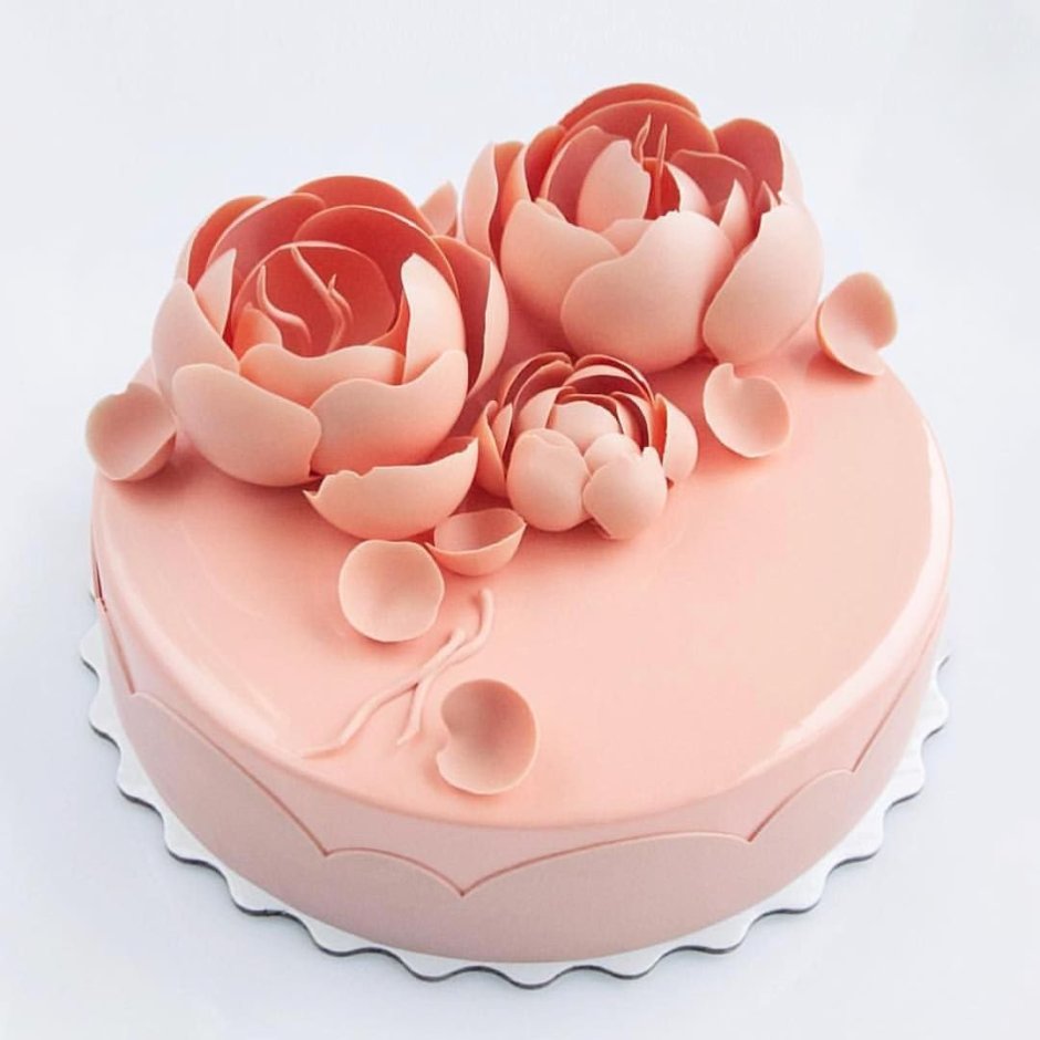 Декор торта цветами из пластичного шоколада