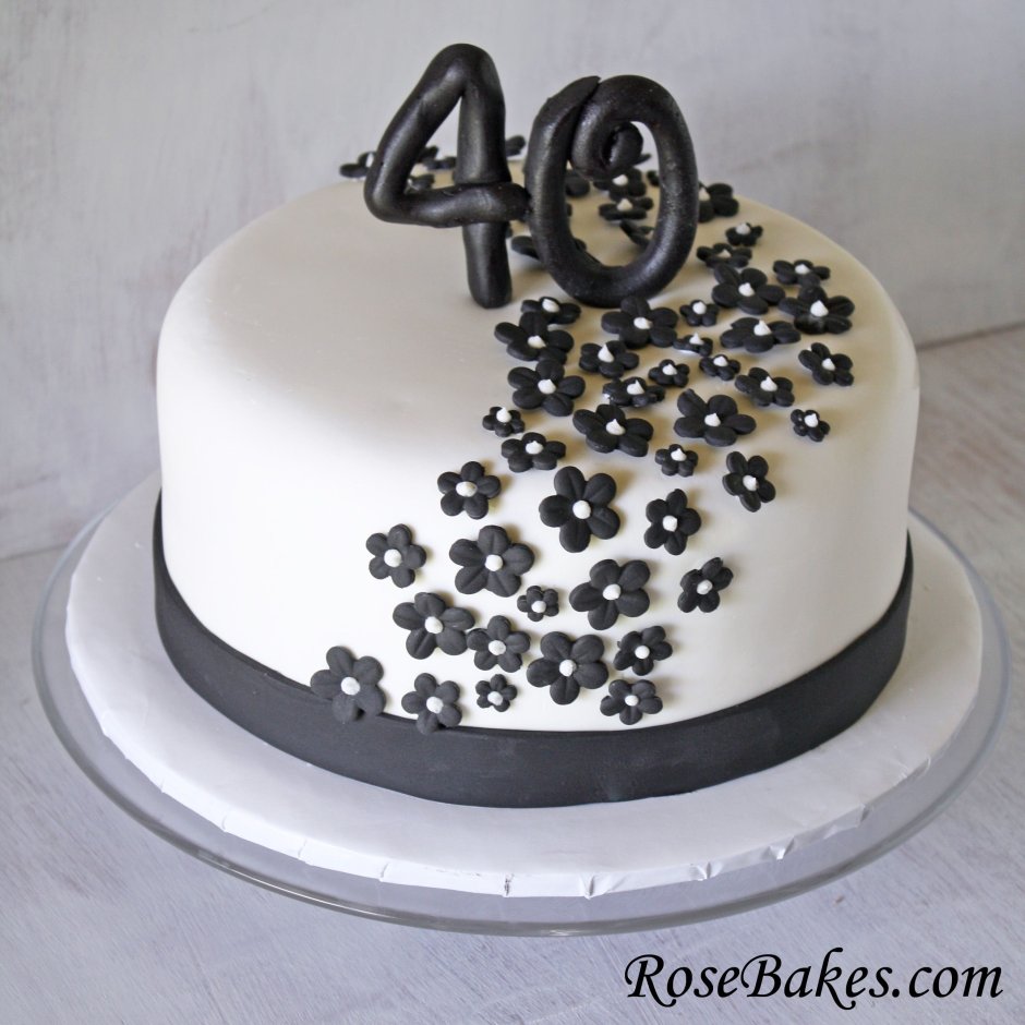 Чёрно белый торт на день рождения