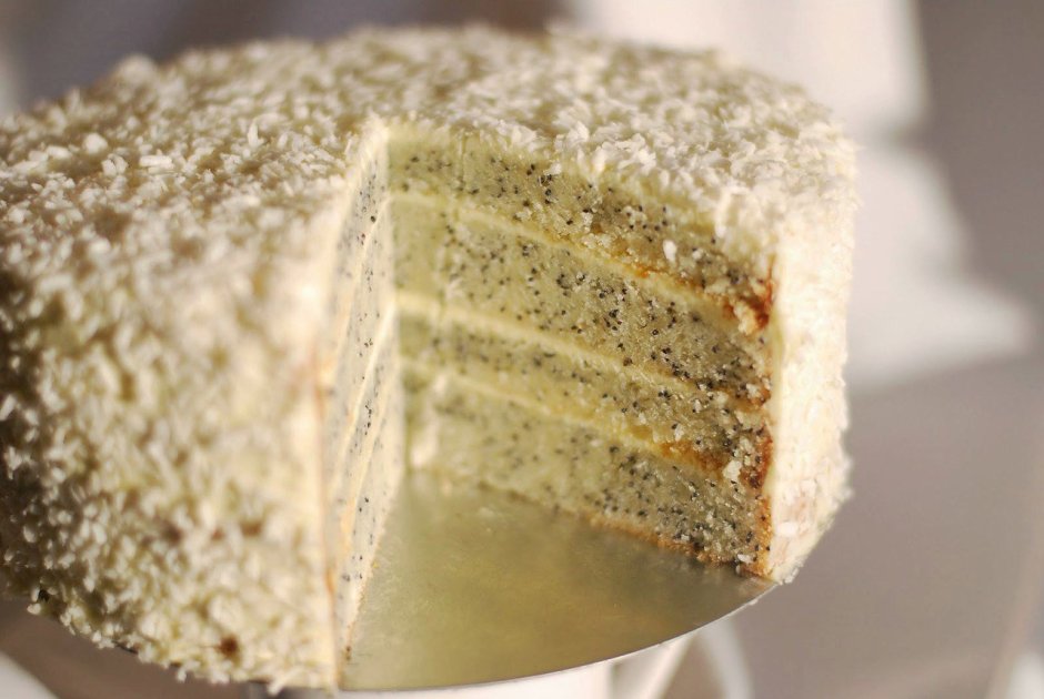 Маковый торт с кремом чиз