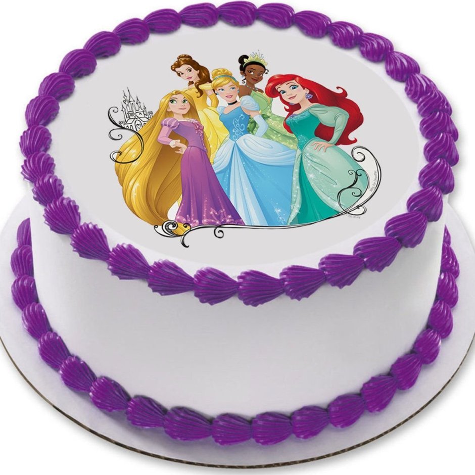 Торт с изображением принцесс