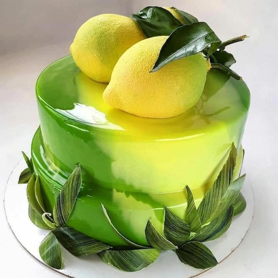 Торт бело зеленый