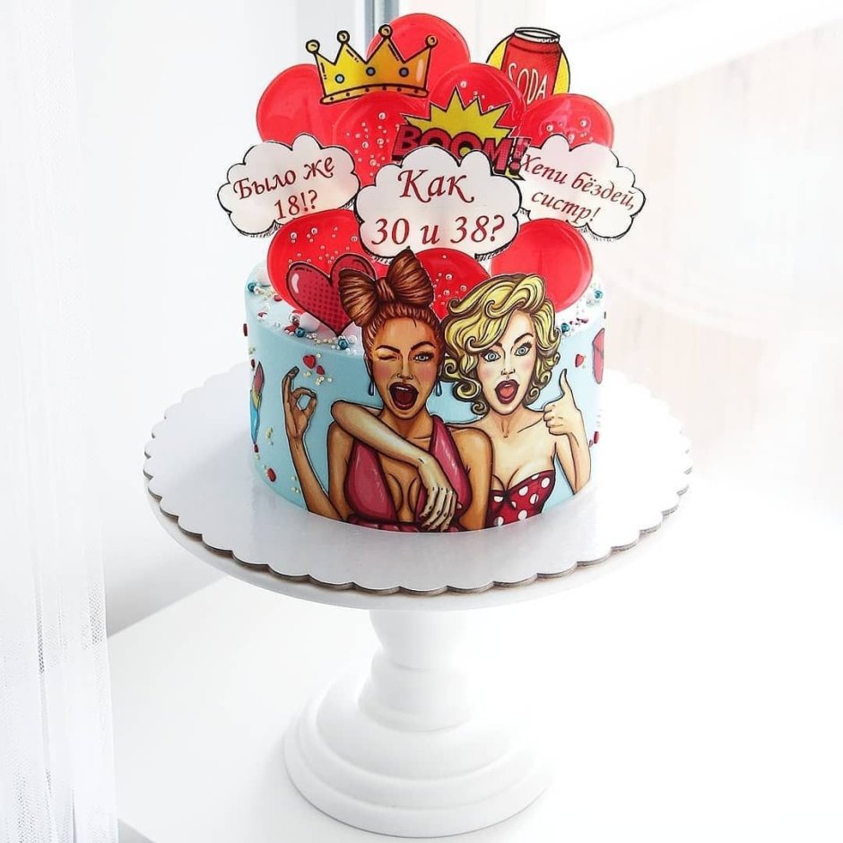 Надписи в стиле поп-арт для торта