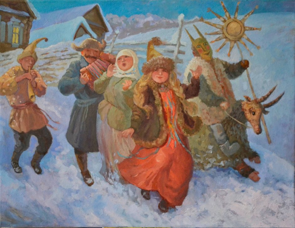 Колядование на Руси в картинах художников