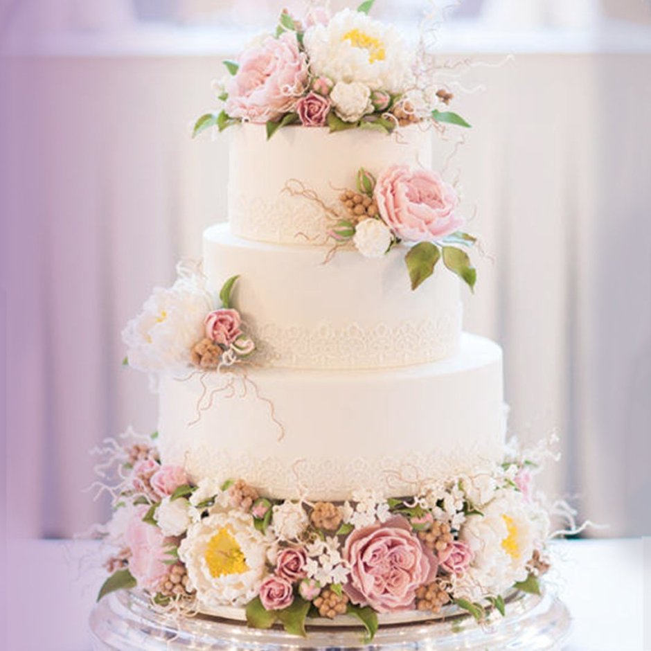 Свадебный торт в стиле шебби Шик