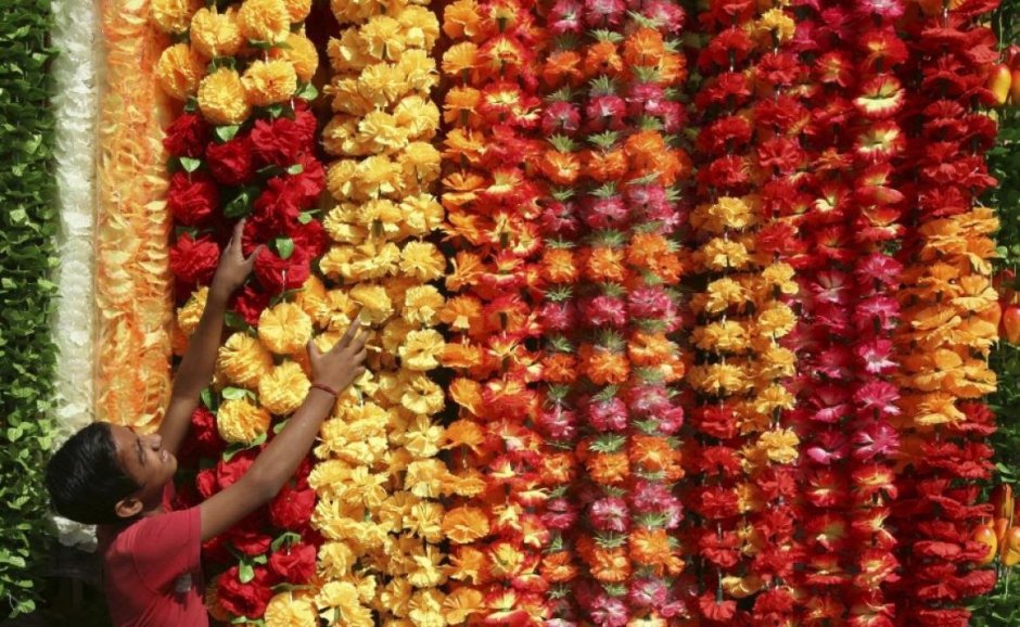 Цветочные гирлянды в Индии