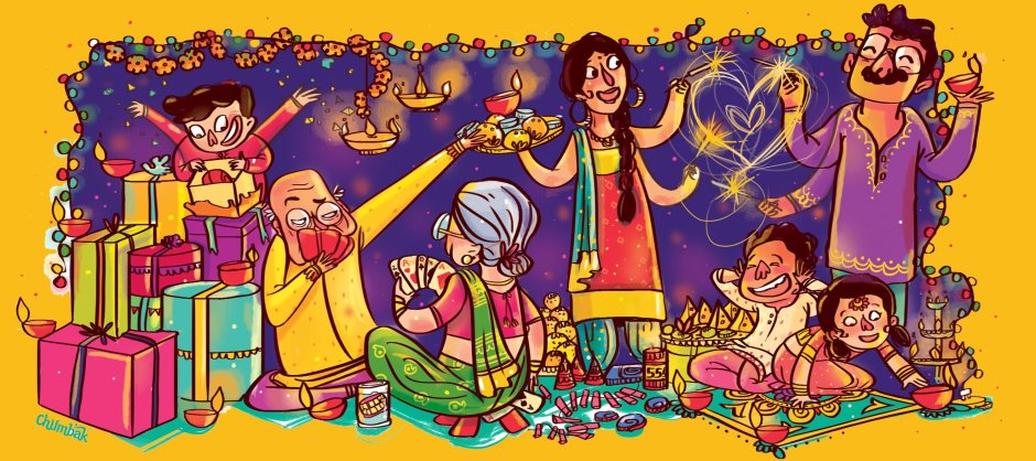 Рисунок новый год в Индии