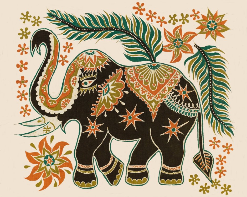 Батик слон Индия